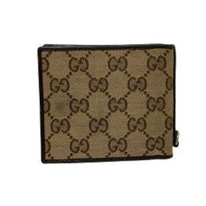Gucci Wallet Leather Bifold Black GG Shelly Multicolor Beige